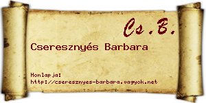 Cseresznyés Barbara névjegykártya