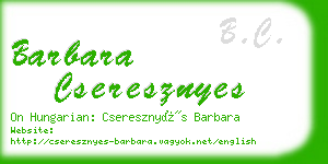 barbara cseresznyes business card